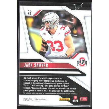 Jack Sawyer 2025 Panini Prizm Draft Picks #80 Ohio State Buckeyes