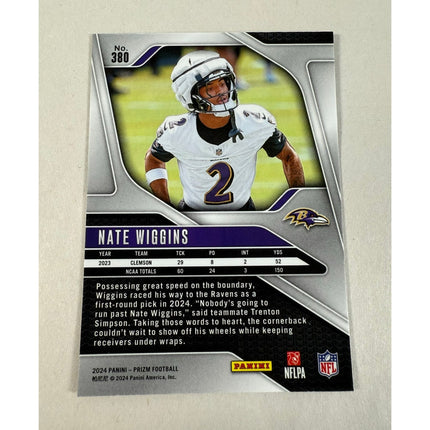 2024 Panini Prizm Nate Wiggins RC #380 Rookie Card Baltimore Ravens