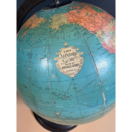 Vintage Replogle 8" Standard Globe 1950s Desktop World Globe