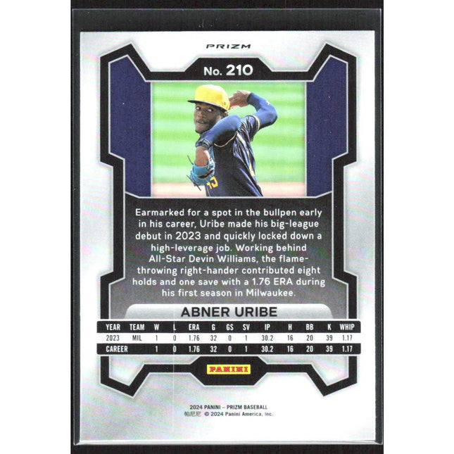 Abner Uribe 2024 Panini Prizm #210 Milwaukee Brewers