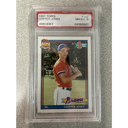 1991 Topps 40 Chipper Jones #333 PSA 8 NM Baseball Trading Card