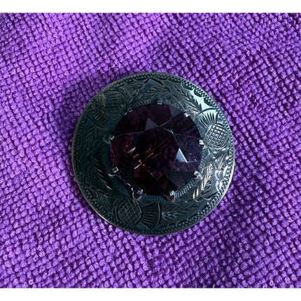 Scottish Thistle Brooch Sterling WJ&S 1 3/4”
