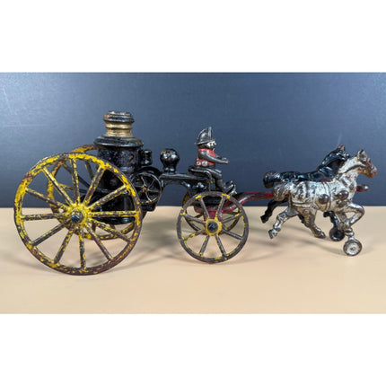 Early Cast Iron Horsedrawn Pumper Truck
