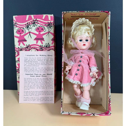 1957 Vogue Ginny Doll Bent Knee Walking BKW #7060 Original Box OB 8" Vintage