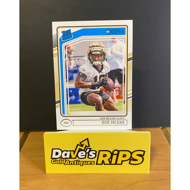 Bub Means 2024 Donruss #362 Rated Rookie RC Card New Orleans Saints
