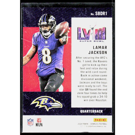 Lamar Jackson 2024 Donruss Road to the Super Bowl Divisional Round #SBDR1 Ravens