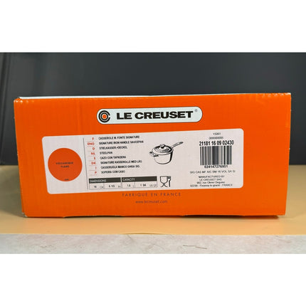 Le Creuset Signature Volcanic Flame Cast Iron 16cm Saucepan / 1 3/4 Qt Casserole
