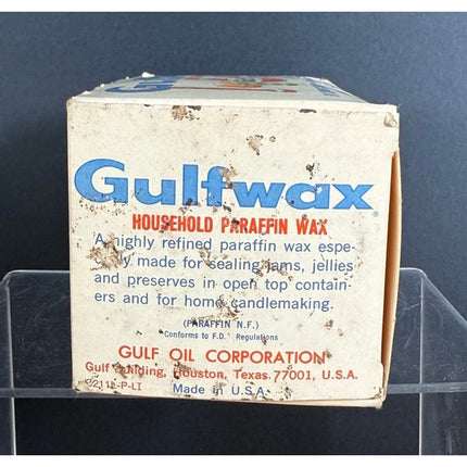 Gulfwax Household Paraffin Wax 4 Cakes Unused Vintage Box Set Round & Rectangle