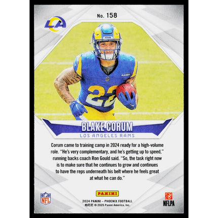Blake Corum 2024 Panini Phoenix #158 RC Los Angeles Rams