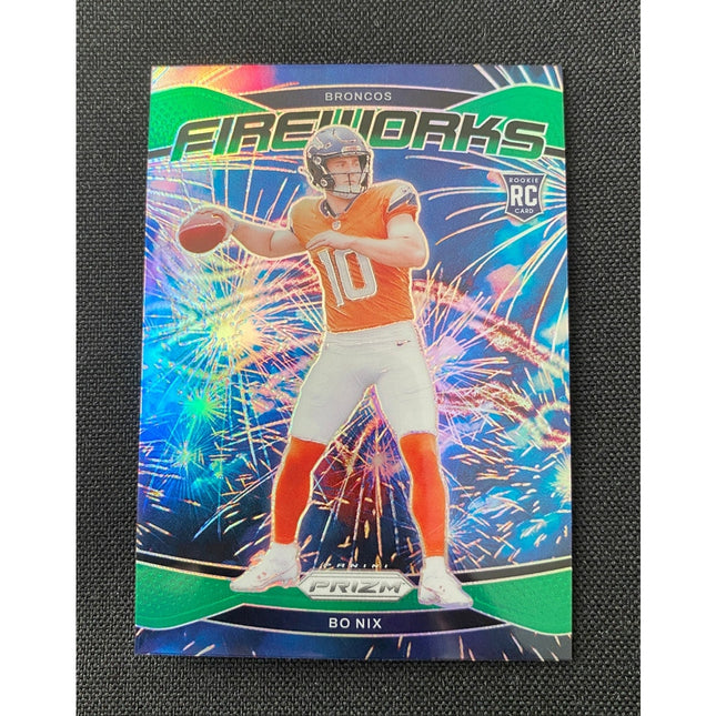 Bo Nix 2024 Prizm 23 Commanders Fireworks