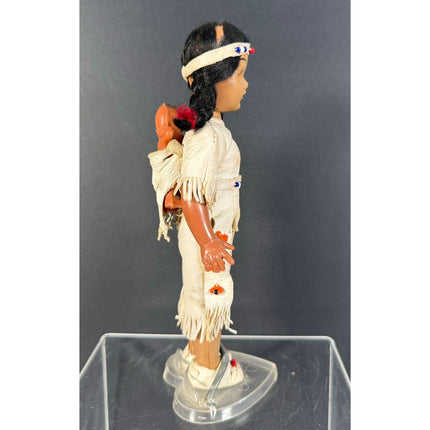 Knickerbocker 7” American Indian Doll Vintage Plush Figure Collectible