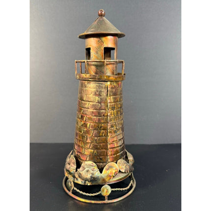 Vintage Brass & Copper Lighthouse Music Box – Plays “You Light Up My Life”