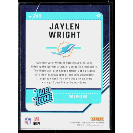 Jaylen Wright 2024 Donruss Optic #249 RC Miami Dolphins