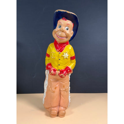 Vintage 1950s Sheriff Howdy Doody Rubber Squeeze Doll Toy 12.75"