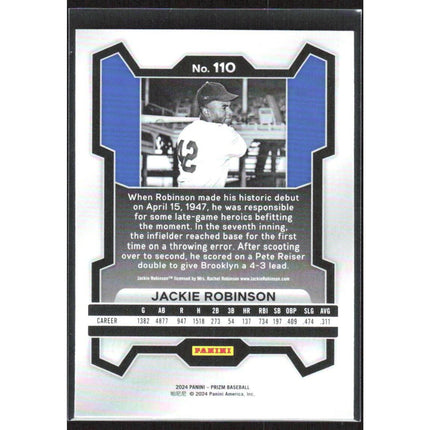 Jackie Robinson 2024 Panini Prizm Silver Prizms #110 Brooklyn Dodgers