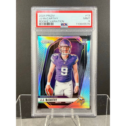 2024 Panini Prizm J.J. McCarthy #13 Rookie Variation RC Vikings PSA 9 Mint