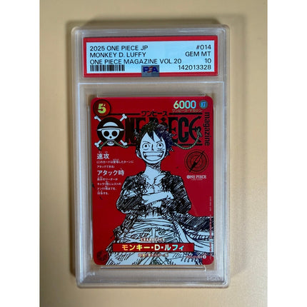 2025 One Piece JP Monkey D. Luffy OP Magazine Vol. 20 PSA 10 Gem Mint