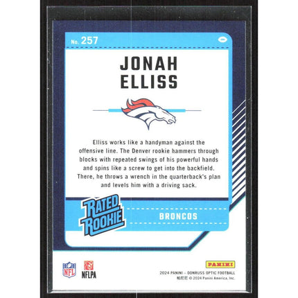2024 Jonah Elliss Donruss Optic #257 RC Broncos