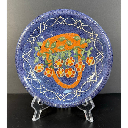 Redware Flower Dish Plate – Earthen Vessel Cincinnati Ohio – 1997