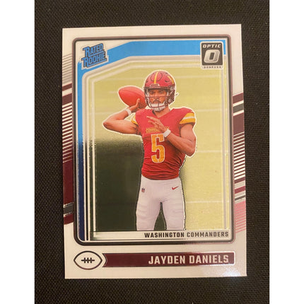 Jayden Daniels 2024 Donruss Optic #248 RC Rated Rookie Commanders