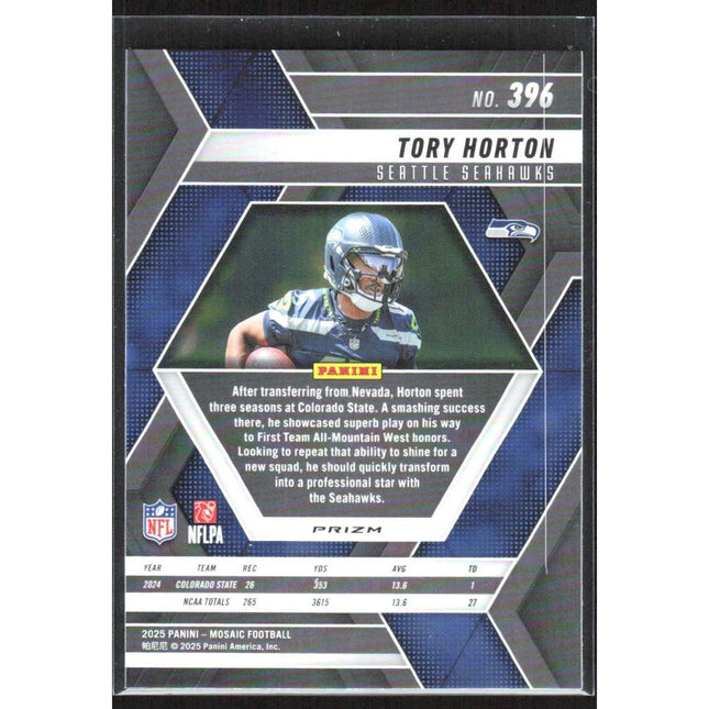 Tory Horton 2025 Panini Mosaic Mosaic Reactive Purple #396 RC Seattle Seahawks