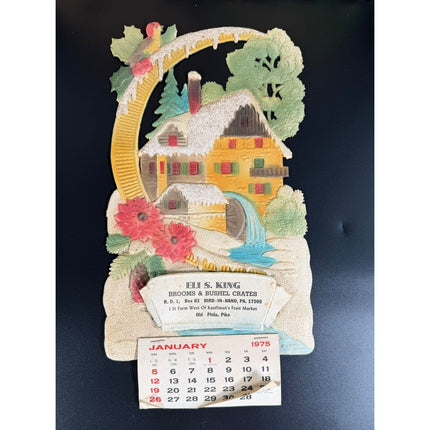 Vintage German Die Cut Pressed Pulp Embossed Calendars Molded Paper Germany
