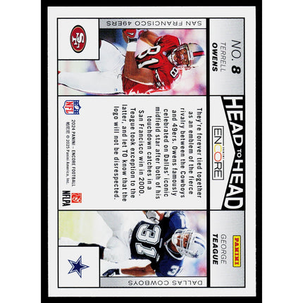 George Teague / Terrell Owens 2024 Panini Encore Head to Head #8