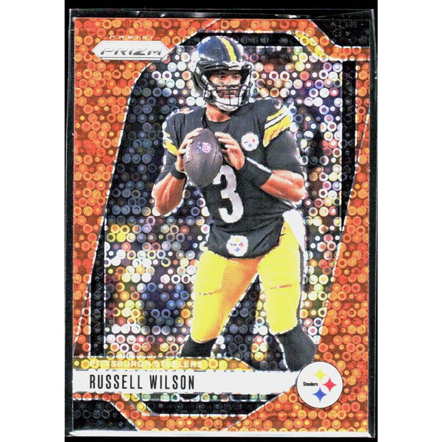 Russell Wilson 2024 Panini Prizm Orange Disco Prizm #240 Pittsburgh Steelers