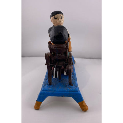 Reproduction Cast Iron Dentist Mechanical Bank Working Coin Bank 8.5"
