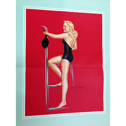 Vintage Billy Devorss Salesman Sample Pin-Up Calendar Girl “The Bathing Beauty”