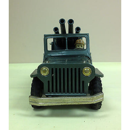 1950’s Japan Friction Anti-Aircraft Jeep – 3 Men, 3 Guns, Large Version
