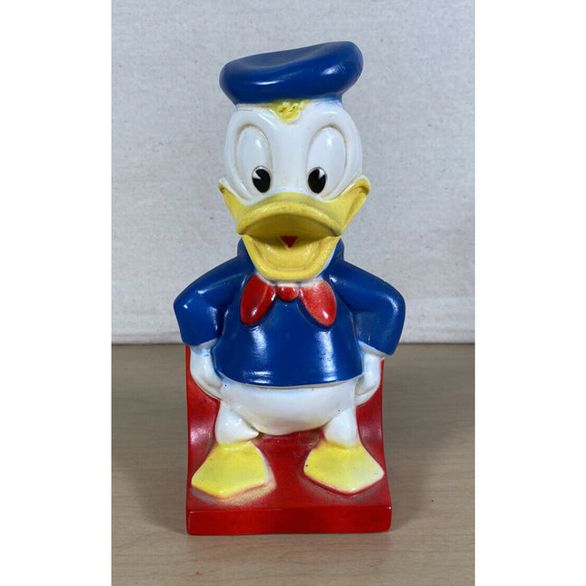 Vintage 1970s Walt Disney Donald Duck Plastic Coin Bank Piggy Bank 7.5"