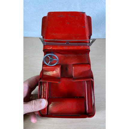 1950s Vintage Pressed Steel Red Toy Marx Lumar Willys Jeep