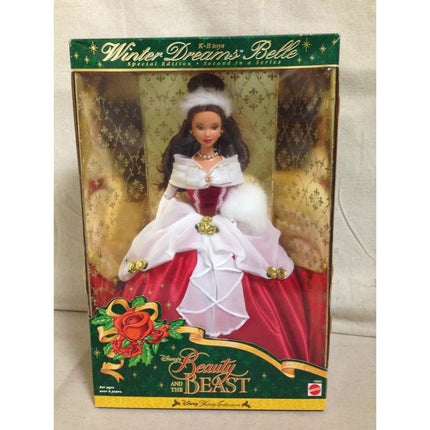 1998 Winter Dreams Belle Barbie Doll #19845 – Beauty the Beast, NIB NRFB w/ COA
