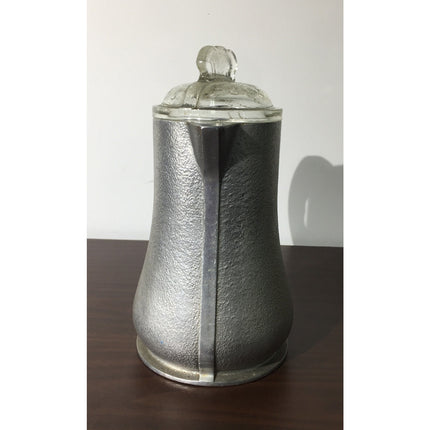 1950s Guardian Service Textured Aluminum Pitcher w/ Glass Lid