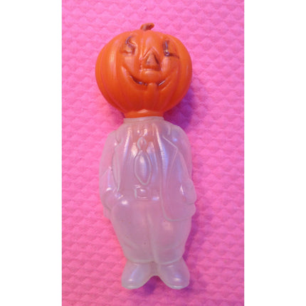 Vintage 1970s Fleer Pumpkin 4.25" Plastic Candy Dispenser Hong Kong