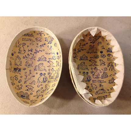 Vintage West Germany Paper Mache Candy Egg Chick Motif 4.25"