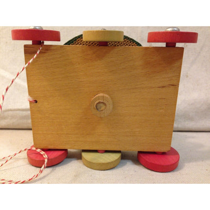 Vintage Austrian Wooden Girl with Farm Animals Pull Toy