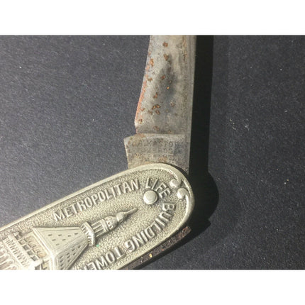 Vintage Metropolitan Life Insurance Pocket Knife A. Kastor & Bros. Silver Finish