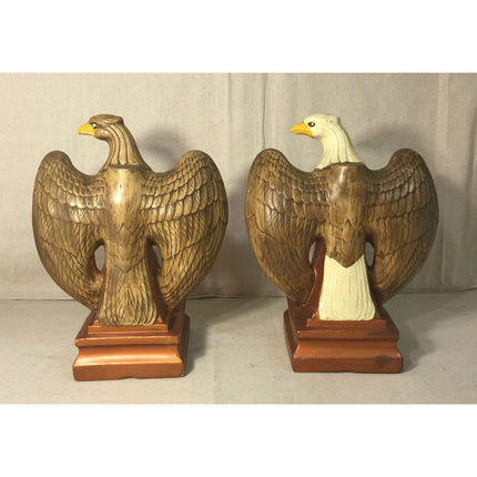 Mid Century Atlantic Mold Eagles Plaster Chalkware Sculpture Figurine 11.75"