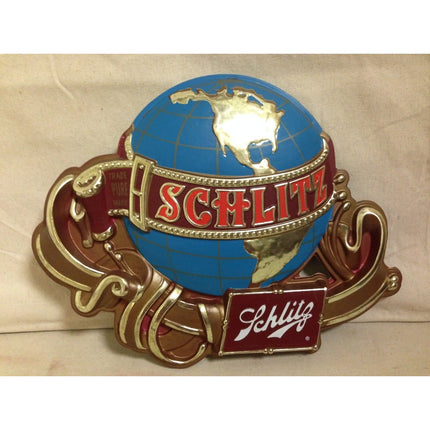Vintage 1950s-60s Schlitz Beer 3D Globe Sign – Plastic Over Cardboard