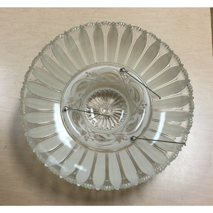 Vintage Molded Glass Ceiling Shade – Beige/Tan 15.25" Art Deco