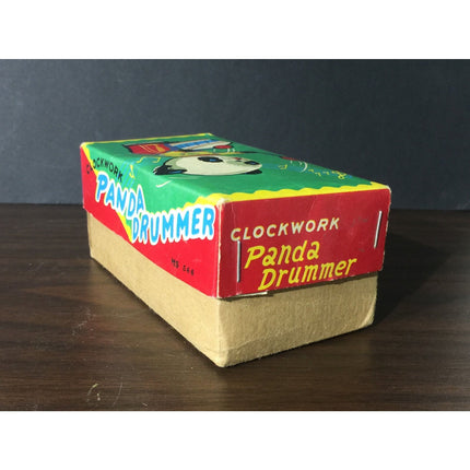 Vintage Clockwork Panda Drummer Wind Up Tin Toy NIB 3.75" China Working