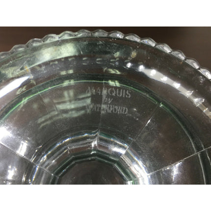 Waterford Marquis Green Glass Footed Bowl Czech Republic w/ Labels 6.75”