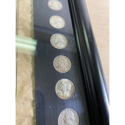 Washington State Quarter Dollar Collection – 32 Silver Coins in Framed Display