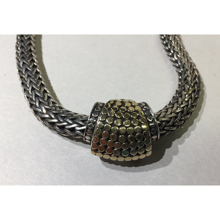 John Hardy 925 Sterling Silver & 18K Gold Dot Necklace with Enhancer
