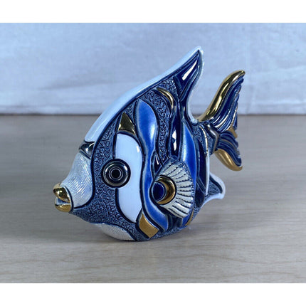 De Rosa Angel Fish Hand Carved Hand Painted Figurine Original Box 5"