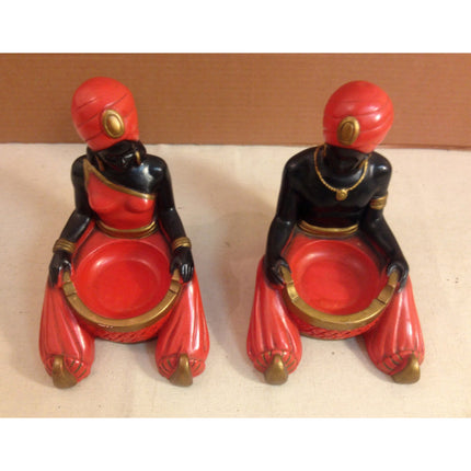Vintage Genies Chalkware Ashtrays