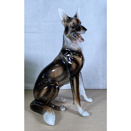 Wien Keramos Rudolf Chocholka Art Nouveau German Shepherd Alsatian Dog Figurine