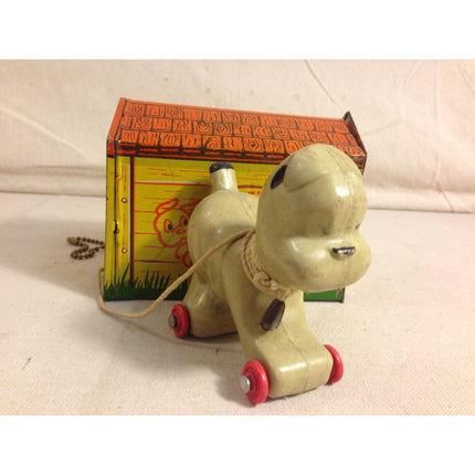 Vintage Pooch “The Pop-Out Pup” Tin Litho Toy